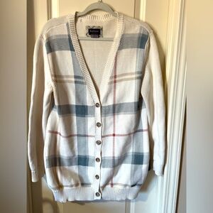 Barbour Plaid Knit Cardigan Sweater
